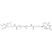 Chemical structure of Silane-PEG-Biotin.