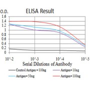 Fig. 1. Figure 1:Black line: Control Antigen (100 ng)Purple line: Antigen (10ng); Blue line: Antigen (50 ng); Red line:Antigen (100 ng)